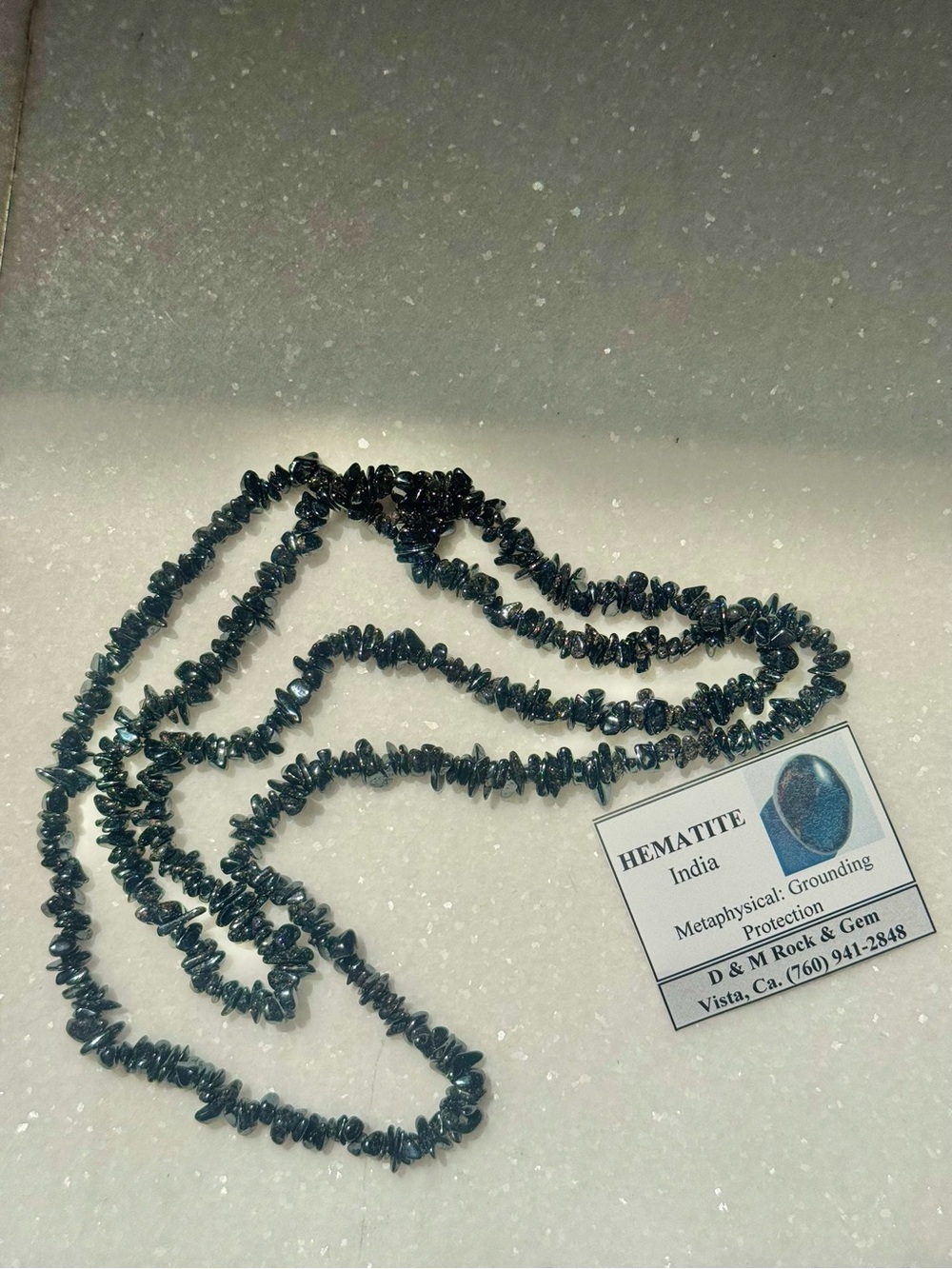 Hematite India stone unisex necklace